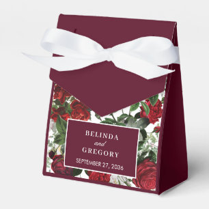 Moderne Bourgondische Waterverf Elegante bruiloft Bedankdoosjes