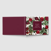 Moderne Bourgondische Waterverf Elegante bruiloft Gastenboek (Volledig)