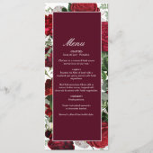 Moderne Bourgondische Waterverf Elegante bruiloft Menu (Voorkant)