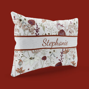 Moderne Bourgondische wilde bloemen Elegante Boh Kussensloop