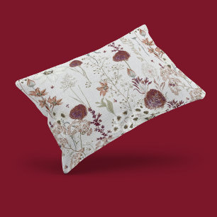 Moderne Bourgondische wilde bloemen Elegante Boh Kussensloop