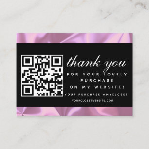 Moderne Boutique Schoonheid Roze Bedankt QR Code Visitekaartje