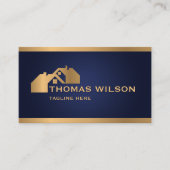 Moderne Bouw Handyman Carpenter Roof Gold Visitekaartje (Voorkant)