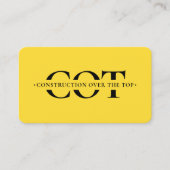 Moderne bouw Monogram Aannemer Geel Visitekaartje (Voorkant)
