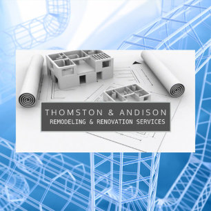 Moderne bouw renovatie bouwer aannemer visitekaartje