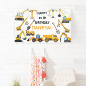 Moderne Bouw Simpele Kinderverjaardag Spandoek (Insitu)