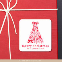 Moderne Bow Roze Rode Kerstboom