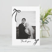 Moderne Bow Trouwfoto Dank u kaart (Staand voorkant)