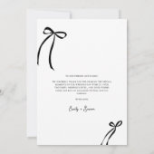 Moderne Bow Trouwfoto Dank u kaart (Achterkant)