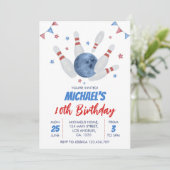 Moderne Bowling Kids Verjaardag Kaart (Staand voorkant)