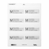 Moderne box Monogram b&w-retouradres Etiket (Full Sheet)