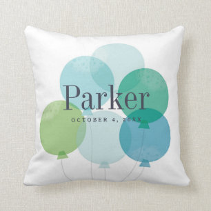 Moderne boys Blue Balloon Bunch Rainbow Kinderen Kussen