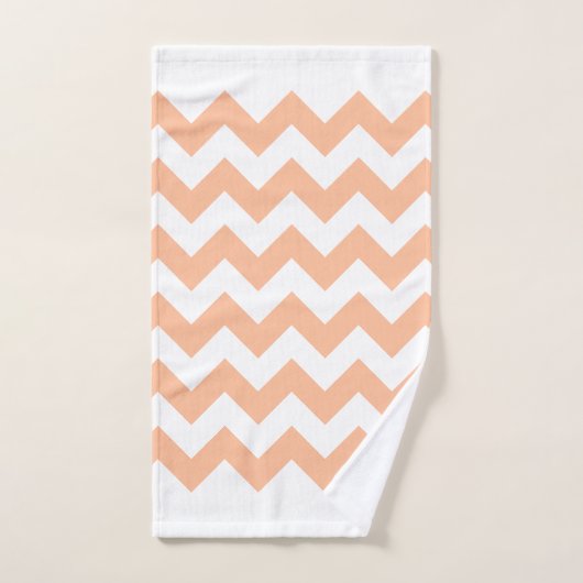 Moderne branché Pastel Peach Chevron (Serviette à main)