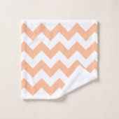 Moderne branché Pastel Peach Chevron (Gant de toilette)