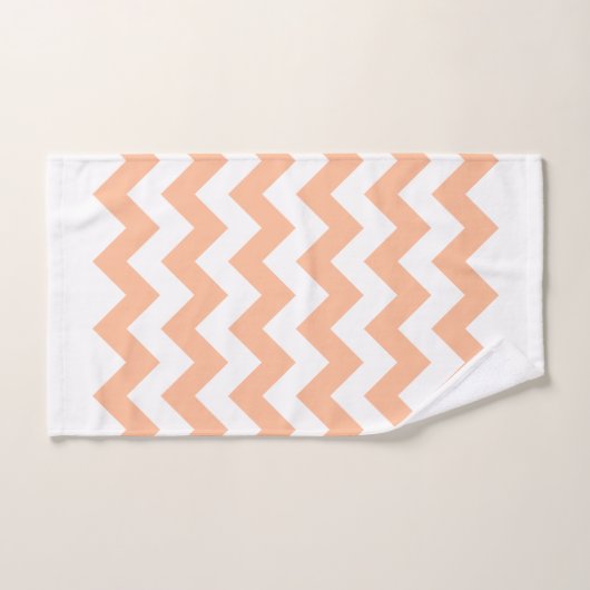 Moderne branché Pastel Peach Chevron (Serviette à main)