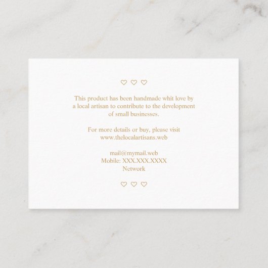 Moderne Branches Homemade met Love Quote Visitekaartje (Achterkant)