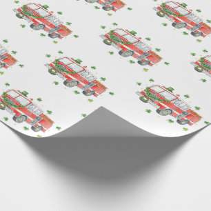 Moderne brandweerman St. Patrick's Day brandweerwa Cadeaupapier