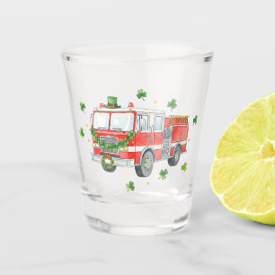 Moderne brandweerman St. Patrick's Day brandweerwa Shot Glas