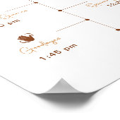 Moderne Bridal Brunch Tijdlijn Sign Poster (Hoek)