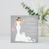 Moderne Bride Wine Bridal Shower Invitations Kaart (Staand voorkant)