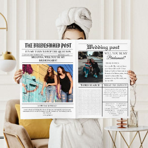 Moderne Bridemaids voorstel krant Flower Wrap
