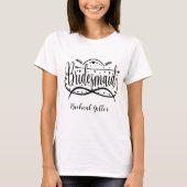 Moderne Bridesmaid Script Custom name Bachelorette T-shirt (Voorkant)