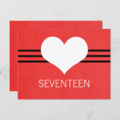 Moderne Briefkaart harttabel, rood (Voorkant / Achterkant)