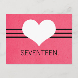 Moderne Briefkaart harttabel, roze