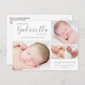 Moderne Briefkaart voor de bekendmaking van geboor (Voorkant / Achterkant)