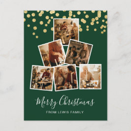 Moderne Briefkaart voor Kerstmis met foto's Groen