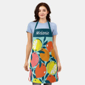 Moderne Bright Lemon Citrus Fruit Art gepersonalis Schort (Gedragen)