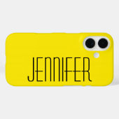 Moderne, Bright Warm Geel, persoonlijke grootnaam Case-Mate iPhone Case (Achterkant (horizontaal))