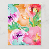 Moderne brochure Waterverf van floral met heldere  (Achterkant)