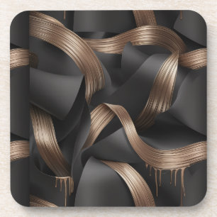Moderne Bronzen Stroom Luxe Mannelijk Accent Bier Onderzetter