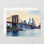  moderne Brooklyn Bridge, NYC 🇺🇲❣️🇺🇸 Briefkaart (Voorkant / Achterkant)