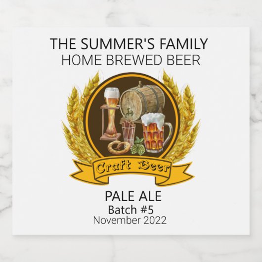 Moderne Brouwerij Custom Craft Beer Waterverf Bier Etiket (Enkel label)