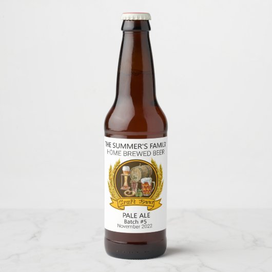 Moderne Brouwerij Custom Craft Beer Waterverf Bier Etiket (Voorkant)