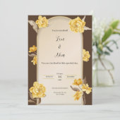 Moderne Brown et jaune Faire-part de mariage (Debout devant)