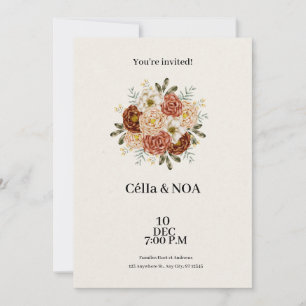 Moderne, Brown et vert Faire-part de mariage