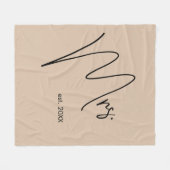 Moderne bruid | Beige + Zwart Script Fleece Deken (Voorkant (Horizontaal))