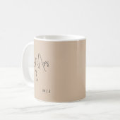 Moderne bruid | Beige + Zwart Script Koffiemok (Voorkant links)