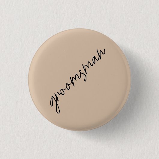 Moderne bruid | Beige + Zwart Script Ronde Button 3,2 Cm (Voorkant)