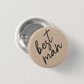 Moderne Bruid | Beige + Zwarte Schrift Ronde Button 3,2 Cm (Voorkant /achterkant)