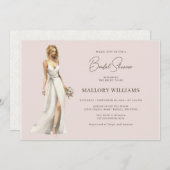 Moderne bruid bruidsjurk douche kaart (Voorkant / Achterkant)