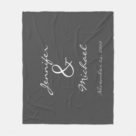 Moderne bruidbruin- en bruinhuwelijkse bruiloft fleece deken (Voorkant)