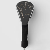 Moderne bruidegom | Beige + Zwart Script Golfheadcover (Voorkant)