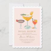 Moderne Bruids Brunch Pinky Coctails Blush Bridal Kaart (Voorkant)