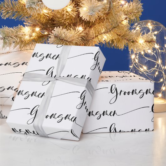 Moderne bruidsjonkers inpakpapier in zwart en wit (Feestdagen)