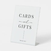 Moderne bruidskaarten en voetsporen reclamebord met voetstuk (Voorkant)