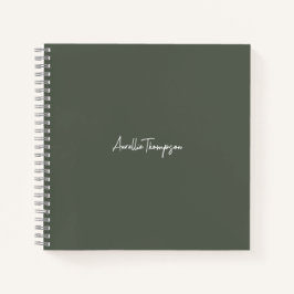 Moderne bruidsmeisje bruids salie groen monogram notitieboek